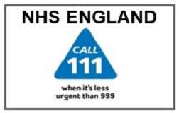 NHS England - call 111 when it's less urgent than 999